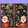 Autocollants Statiques pour Fenêtre Bonhomme de Neige et Père Noël de Noël pour Décoration de Fête
