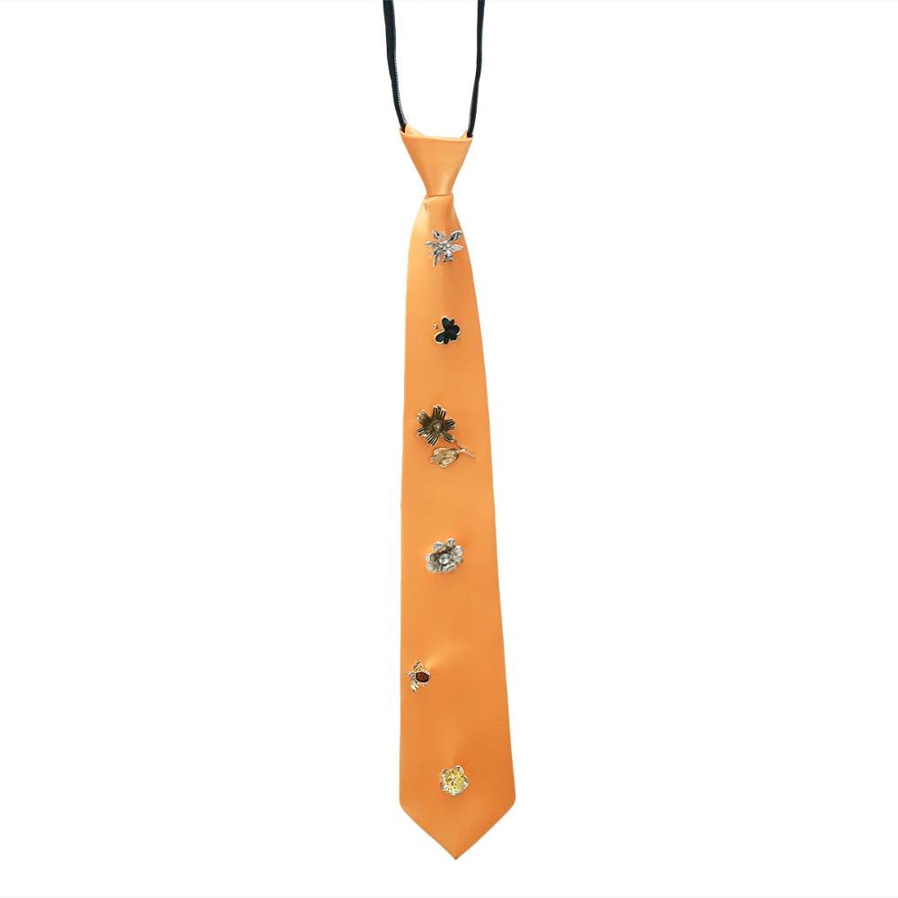 

Korean Rhinestone Necktie Insect Decoration Shirt Tie Elegant Flower Tie Women оранжевый