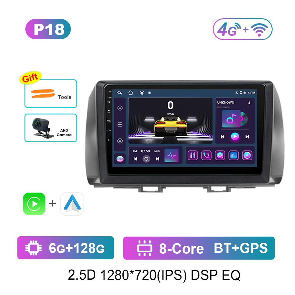 Car Radio Multimedia Player GPS Navigation DSP Stereo for Toyota bB 2 QNC20 2005 - 2016 QLED Screen Android OS Head Unit WiFi