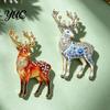 Blazers Rhinestone Brooch Christmas Reindeer with Rhinestones, Animal Lapel Pin for Women Elk Men, Dresses Scarves Jewelry Accessory Weddings Parties