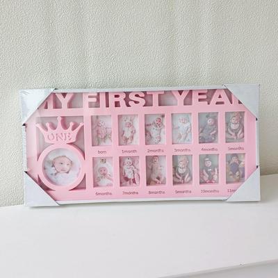 Neuer 0-12 Monate Bilder Baby Andenken Rahmen PP Rechteck Neugeborenen Fotorahmen Erinnerungsgeschenke Säugling Wachstums Gedenkalbum