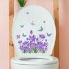 Purple Flower and Animal Wall Sticker For Bathroom Toilet Decor Living Room Home Decoration Mural Beautify Self-adhesive Decals