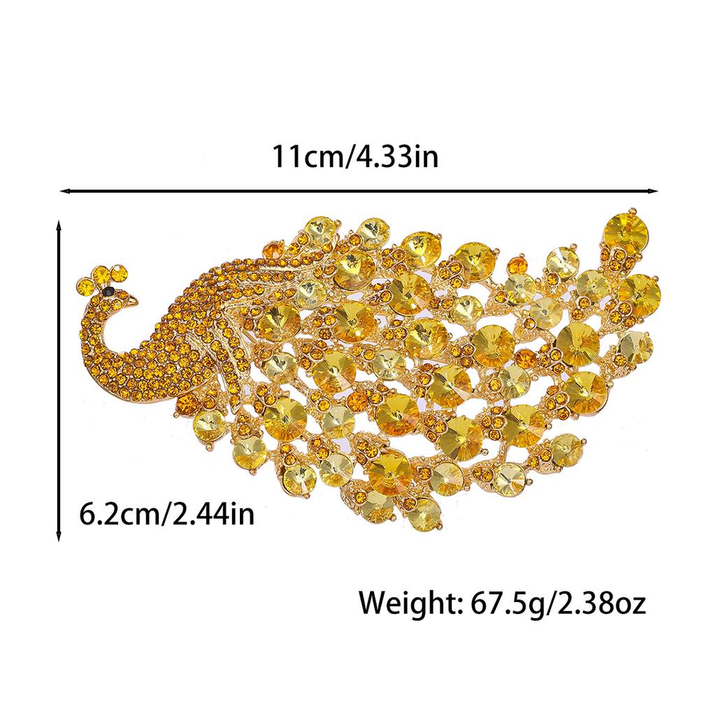 Luxurious Peacock Brooch for Women - Retro Animal Decorated Fixed Pin
