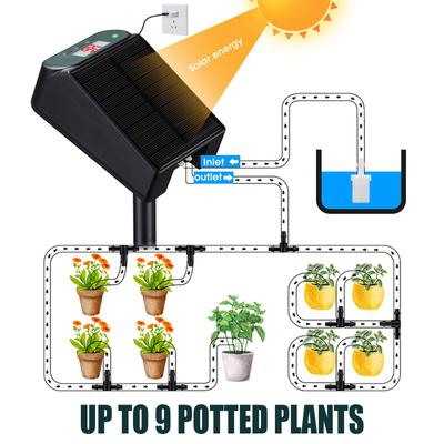Automatisches Solarbewässerungssystem, solarbetriebenes Tropfbewässerungsset mit 1,2 W Leistung und 2200-mAh-Akku