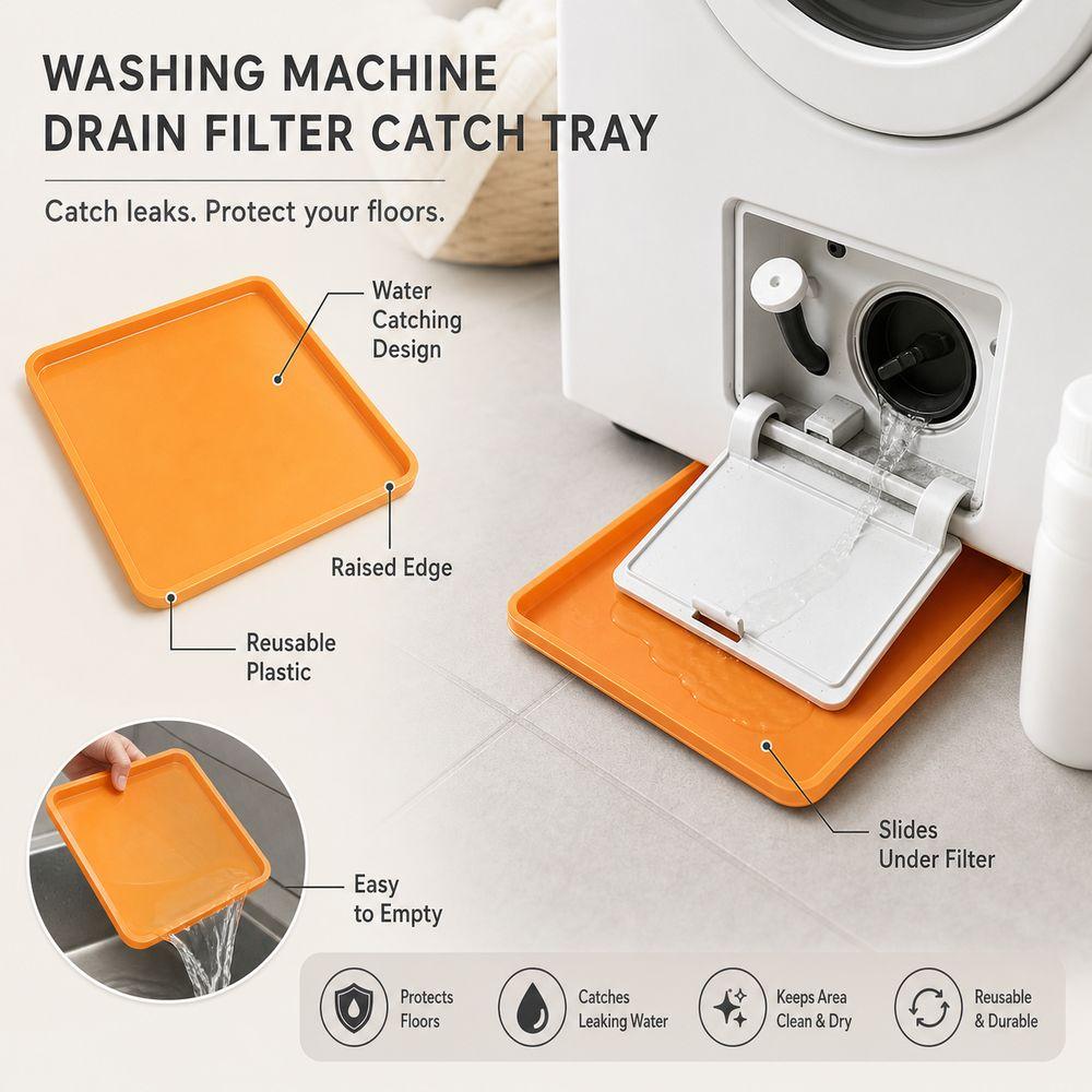 Universal Washing Machine Drain Tray Plastic Leak Catch Pan  Washing Machine Maintenance