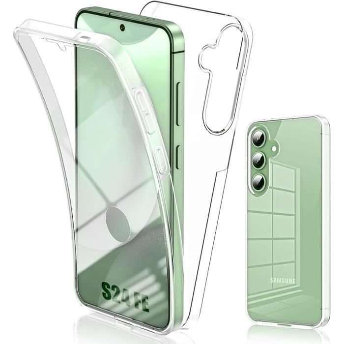 Coque - Protection Intégrale - Samsung Galaxy S24 FE - Silicone + PC - Transparent - Vert