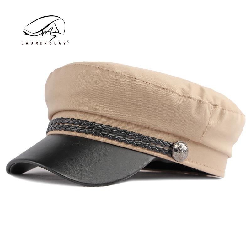 Hut Damen Frühling und Herbst leichtes Brett einfache Kappe College-Stil Retro Flachkappe Marinehut Anti-Japanischer Studentenhut