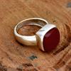 Carnelian Cushion Gemstone Ring, Solid 925 Sterling Silver Ring, Birthstone Jewelry, Bezel Ring, Unisex Ring, Anniversary Gift