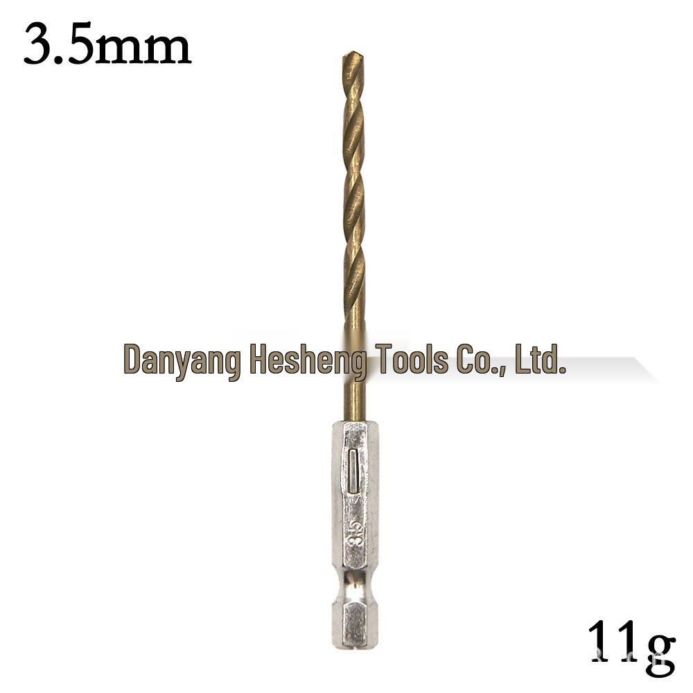 13PC Hexagonal Handle Titanium-Plated Twist Drill Bit Set (1.5-6.5mm) for Electric Drills and Screwdrivers