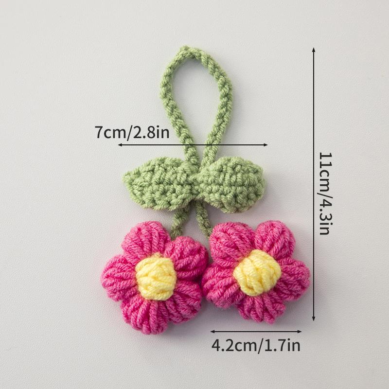 

Crochet Flower Keychain Handmade Flower Knitted Keychain Artificial Flower Lily Of The Valley Orchid Pendants Hanging Decor Itemation