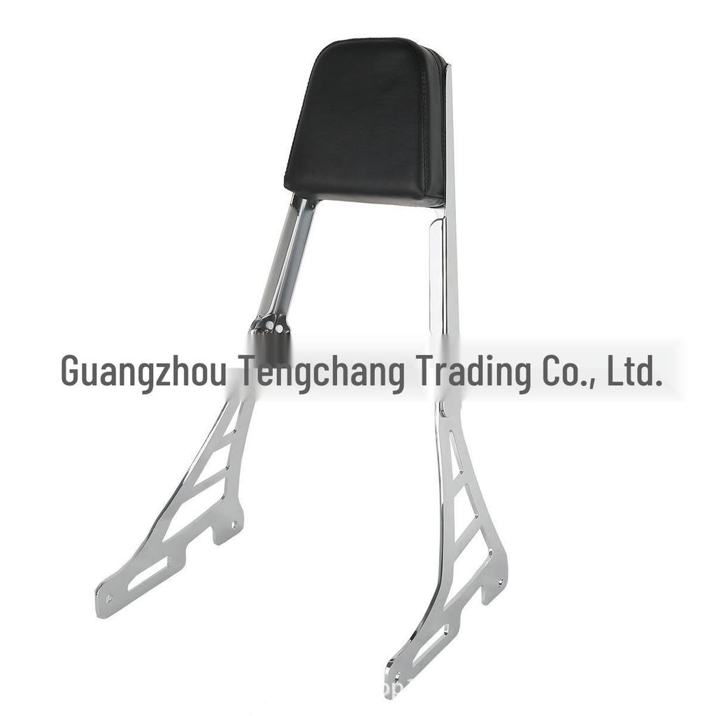 Stainless Steel & Faux Leather Motorcycle Backrest MT141 with Electroplated Bracket