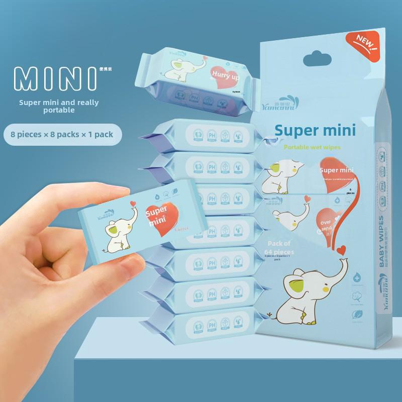 Eslite Mini Wet Wipes: Portable Pull-Out Pack for Baby Hand & Mouth Hygiene