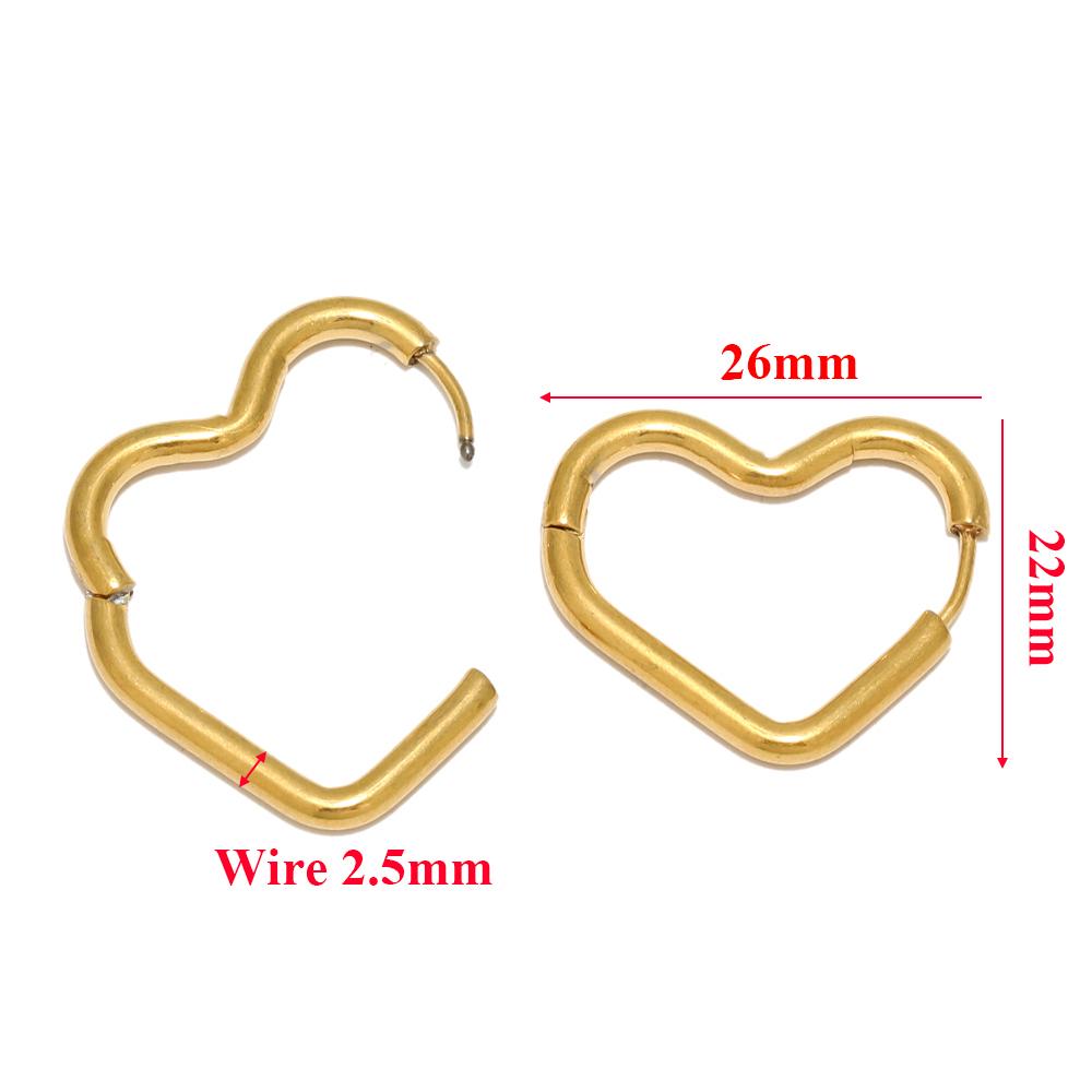 10pcs 304 Stainless Steel Heart Hoop Earrings Wholesale Triangle Women Earring Men Punk Hiphop Gifts Huggie Fashion Jewelry DIY