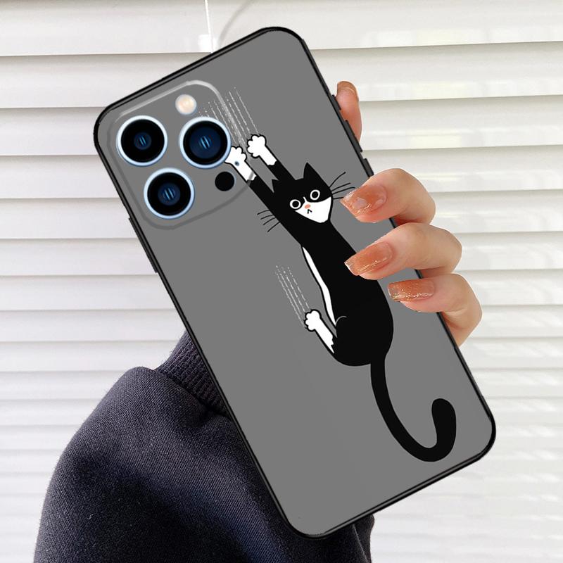 Cartoon Cute Cats Phone Case For iPhone 16 15 14 13 11 12 17 Pro Max mini 15 16 Plus 16e 17 Air Cover Fundas
