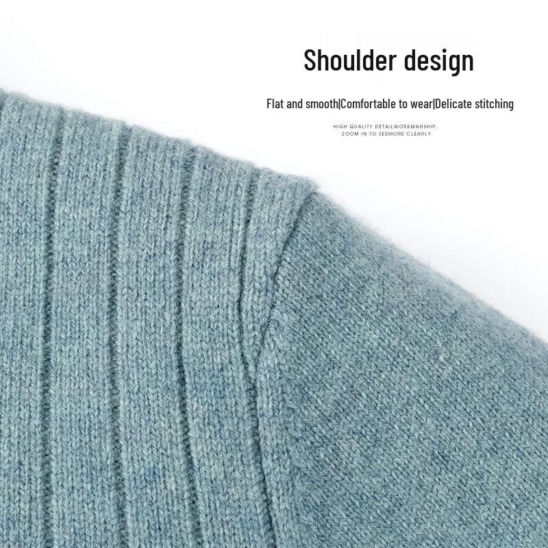 SHANSHAN Men's 100% Wool Thickened Turtleneck Sweater