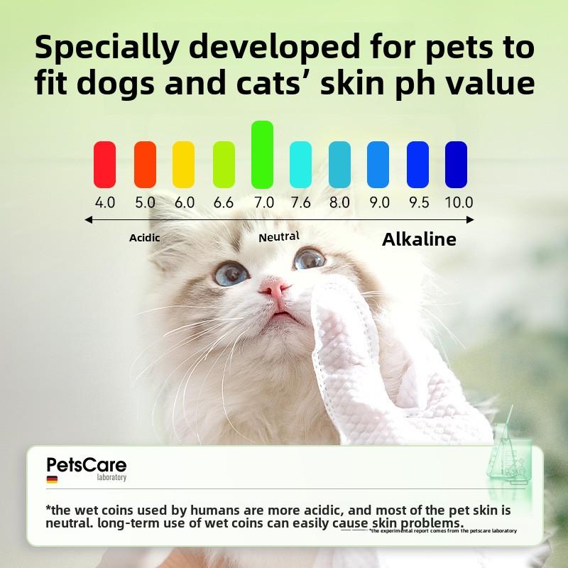 Pet Leave-in Cleaning Gloves Dog Bath Deodorizing Cat Puppy Kitten Dry Cleaning Cleaning Wipes 6 Pieces
