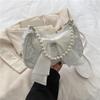 Women's Summer 2026 Trendy Crossbody Bag: Pleated Pearl Handbag with Cute Bow
