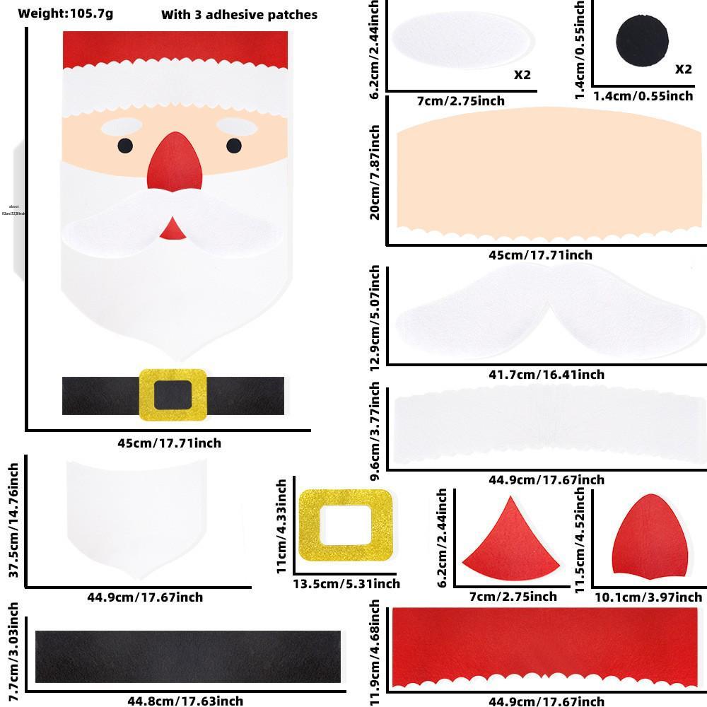 Felt Cartoon Reindeer Door Stickers - Christmas Window Decorations