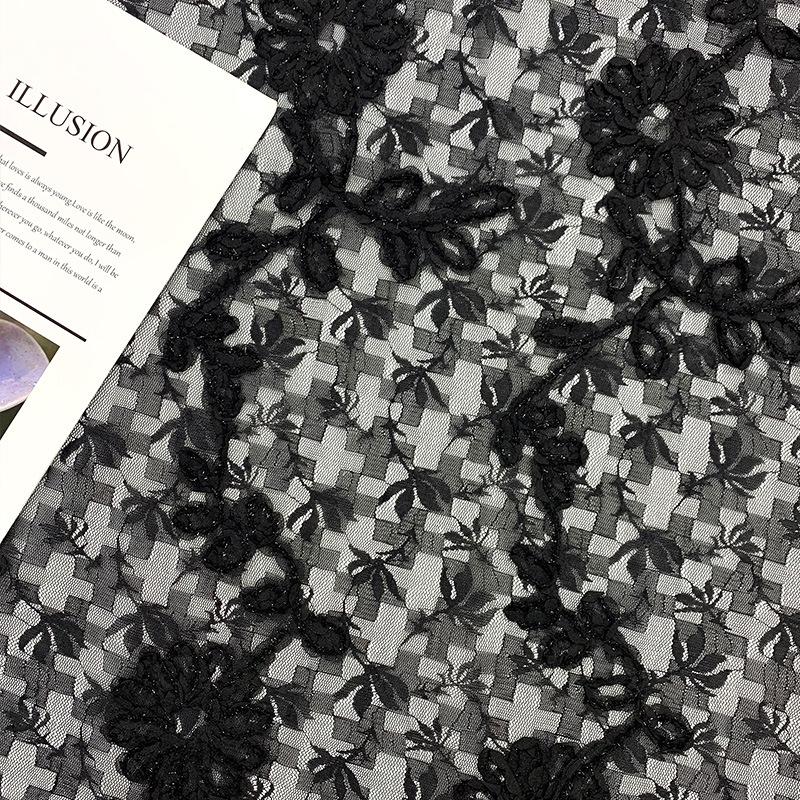 Stylish Textured Floral Lace Fabric for Wedding Dresses, Evening Gowns, and Children's Clothing