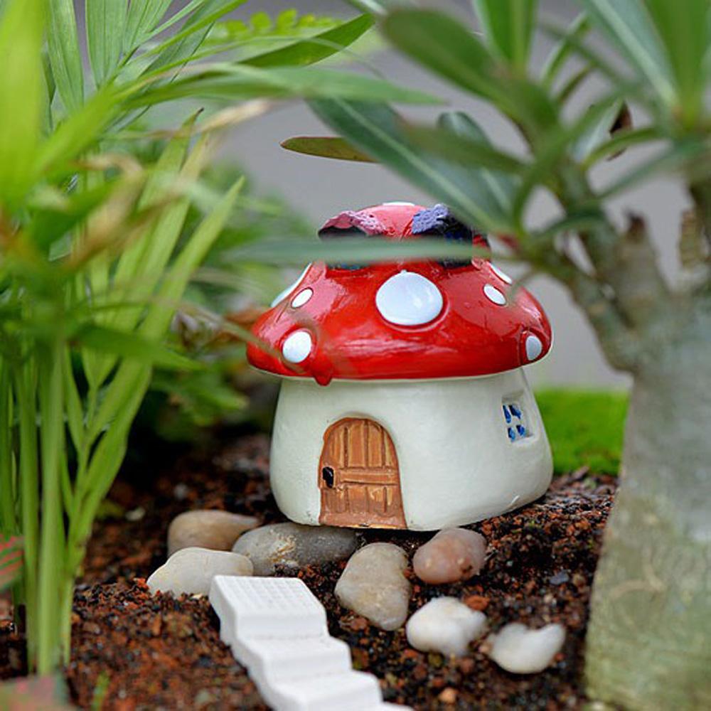 Mushroom Craft Office Bonsai Decoration Miniature Figurine Micro Landscape Fairy Garden Ornament