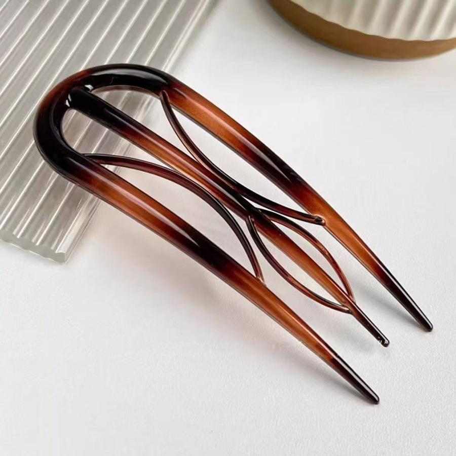 Crystal U-Shaped Hairpins, Elegant And Easy Oval Leopard Print Hair Additions, Suitable for Valentine'S Day