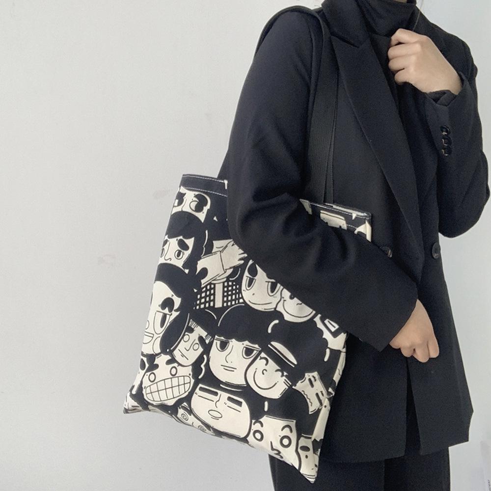 

Женская холщовая сумка кроссбоди большой вместимости - стиль корейской студентки улззанг