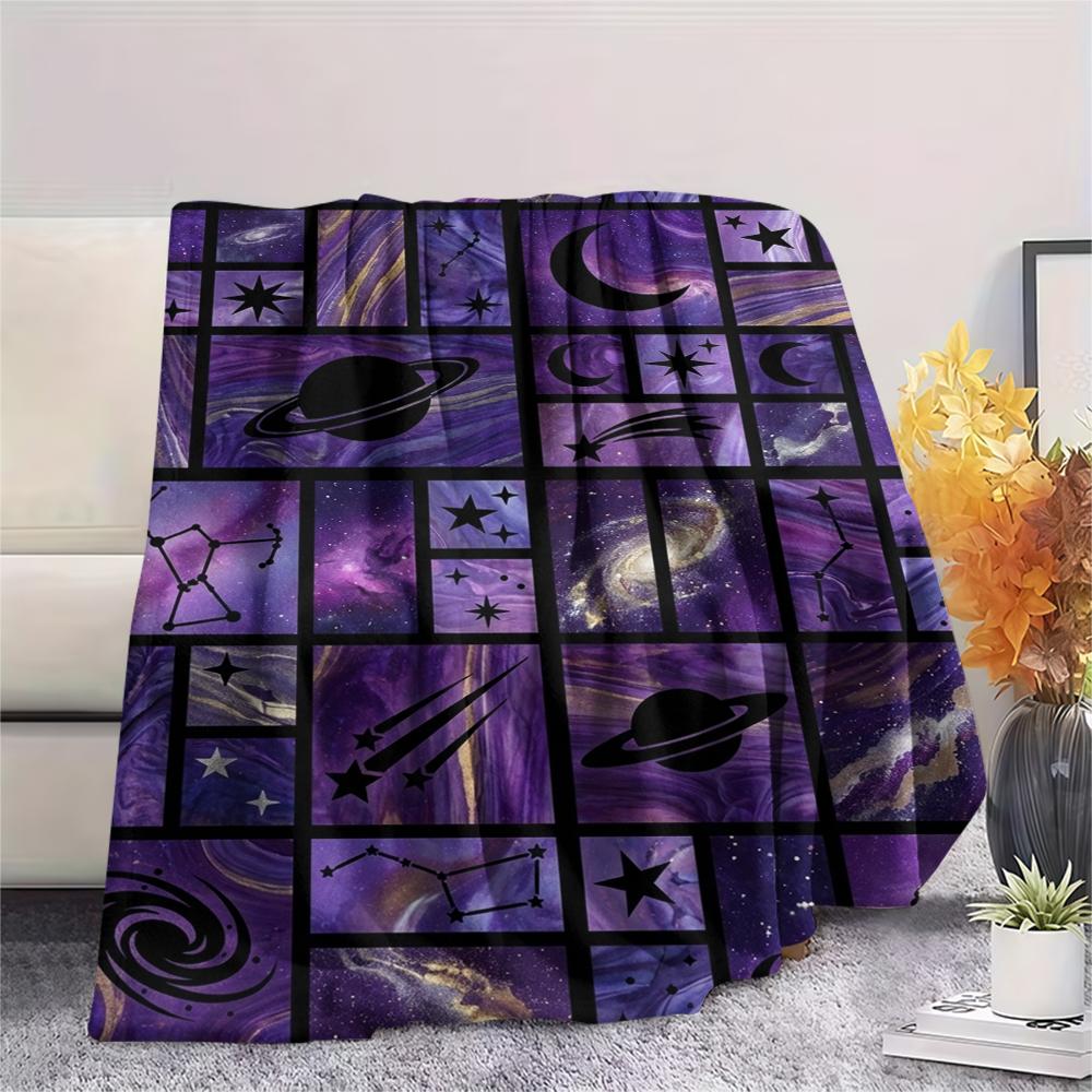 1 Stück Flanelldecke mit Weltraum-Print, Hohe Qualität, Bequem für alle Jahreszeiten, Heimdekoration, Wärme und Komfort, Perfekt für Weihnachtsgeschenke W159
