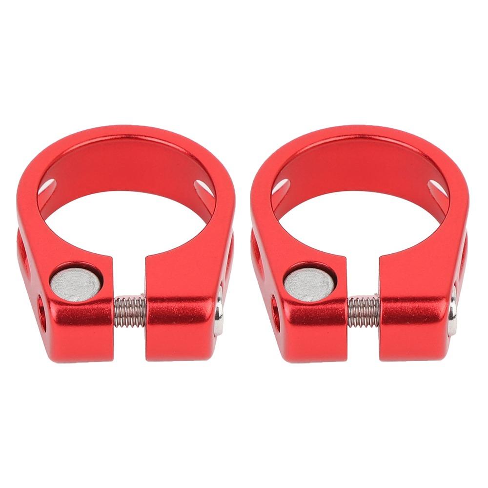 

2PCS Durable Aluminium Alloy Bike Seat Post Clamp 28.6mm Lightweight Bike Pipe Clamp 5 Colors Bike Seat Tube Clip Folding Bike червоний