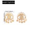 European and American jewelry hollow metal devil's eye earrings versatile design sense diamond tassel star stud earrings women