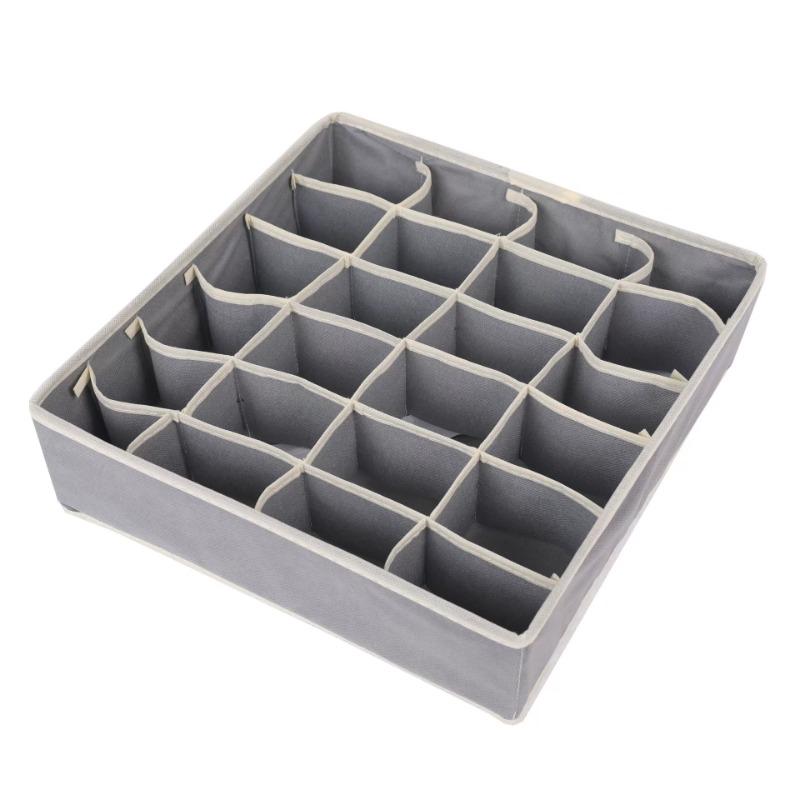 

24 Grids Sock Storage Organizer Boxs Foldable Cabinet Drawer Organizers Clothes Closets Underwear Underpants Bra Storage Box сірий