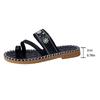 Fashion 2025 Summer Retro Women's Open Toe Slippers Outdoor Plus Size Embroidery Sewing Thong Sandals Comfortable Daily Casual Slippers