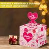 1set Mixed Valentine's Day Love Heart Wristband and Valentine's Day Cash Pull Gift Box Money Pulling Surprise Box