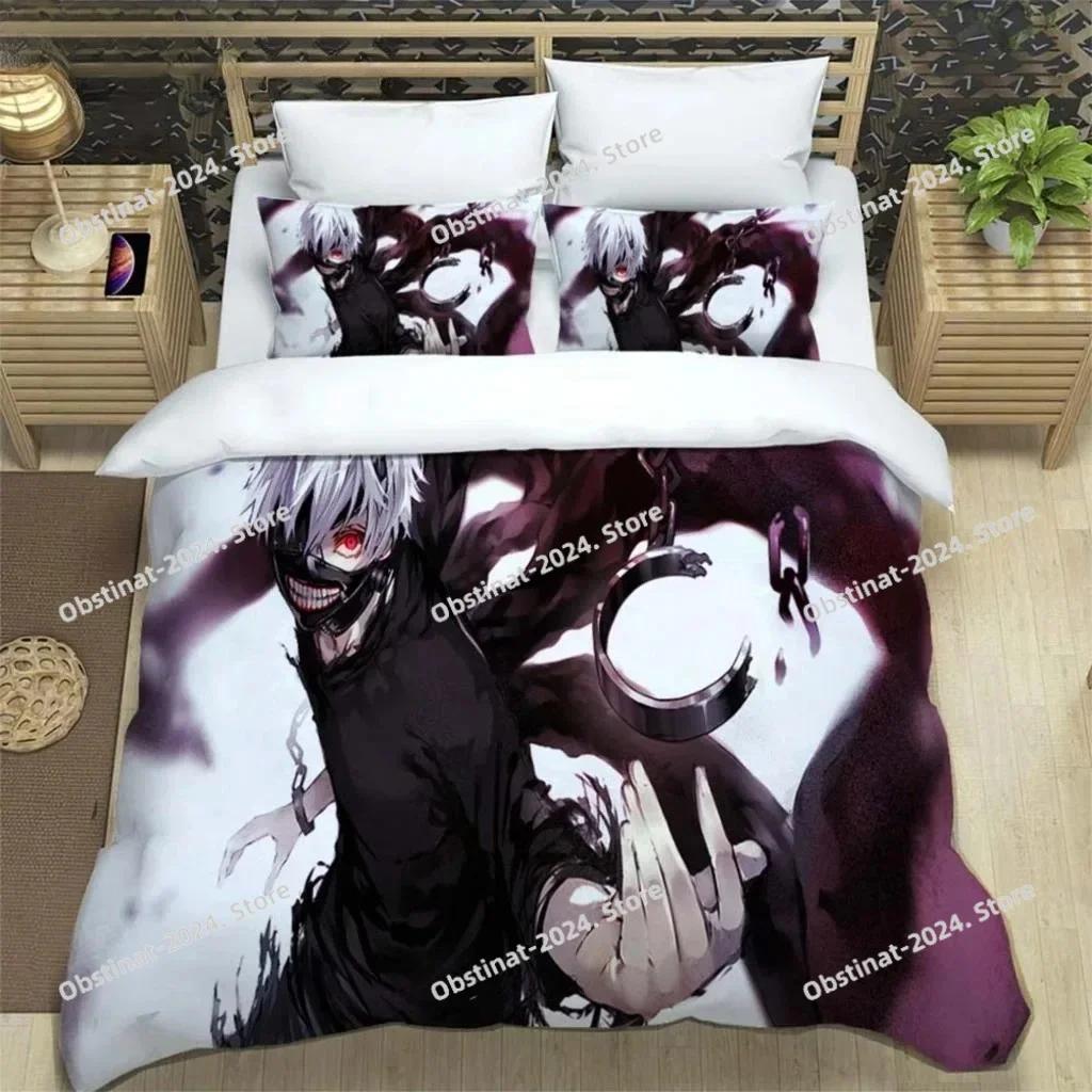 Japanese Fashion Anime Digital Beding Set Printed Bed Linen Set With Pilowcase Bed Soft Duvet Cover Single Double Quen Super King-Sized Dimensionsd