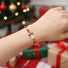 Festive Adjustable Rope Bracelet Set With Santa Claus Snowman Charm 12PCS Zinc Alloy Holiday Gift For Women