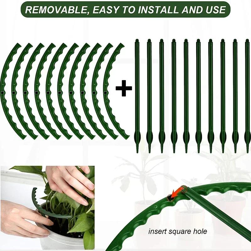Halter Obstgarten Garten Bonsai Werkzeug Kunststoff Pflanzenstütze Pfahl Ständer Für Blumen Halbkreis Gewächshaus Anordnung Befestigungsstange