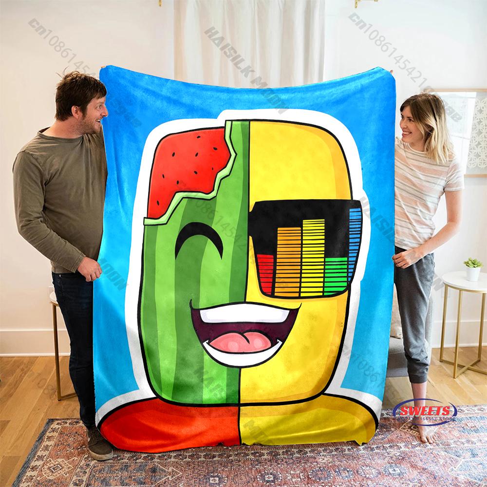 6 Sizes Funny S-Sunny and Mel0n Theme Printed Blanket for Son Daughter Husband,Room Sofa Chair Nap Blanket All Seasons Available