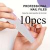 10Pcs Nail Files Set - Double-Sided 100/180 Grit Emery Boards for Salon-Perfect Nails - Durable, Washable & Reusable - Ideal for