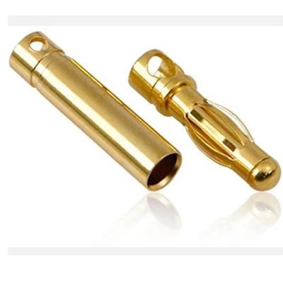 High Quality Battery Gold-plated Bullet Banana Plug 2mm 3mm 3.5mm 4mm 5mm 5.5mm 6mm Bullet Banana Connector Plug