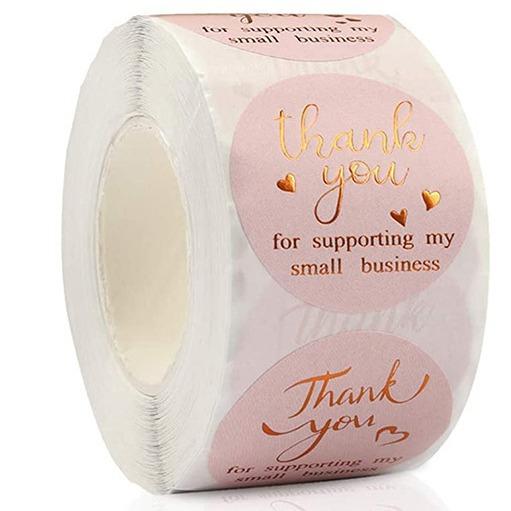 500pcs/roller 3.8cm Thank You Sticker Roller Label or 50pcs Thank You Card for Business Home Party Gift Packaging Decoration
