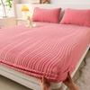Warm Fleece Elastic Fitted Bed Sheet Thermal Winter Sheets Mattress Topper Protector Cover for Single Couple Double Bedsheet