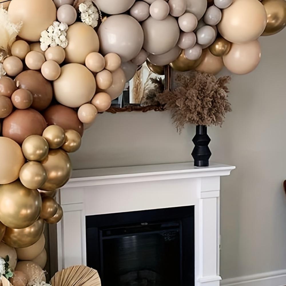 113PCS Brown Coffee Theme Birthday Balloon Garland Arch Set Suitable for Wedding Anniversary, Birthday Party Room Decoration