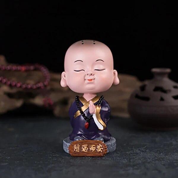 

Автомобильные украшения из смолы, милая трясущаяся голова, фигурка монаха Будды, автомобильное украшение, домашний авто интерьер, декор для приборной панели, аксессуары Sui yu er an