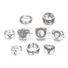 9Pcs/Set Retro Women Rhinestone Knuckle Finger Ring Jewelry Accesories Gifts