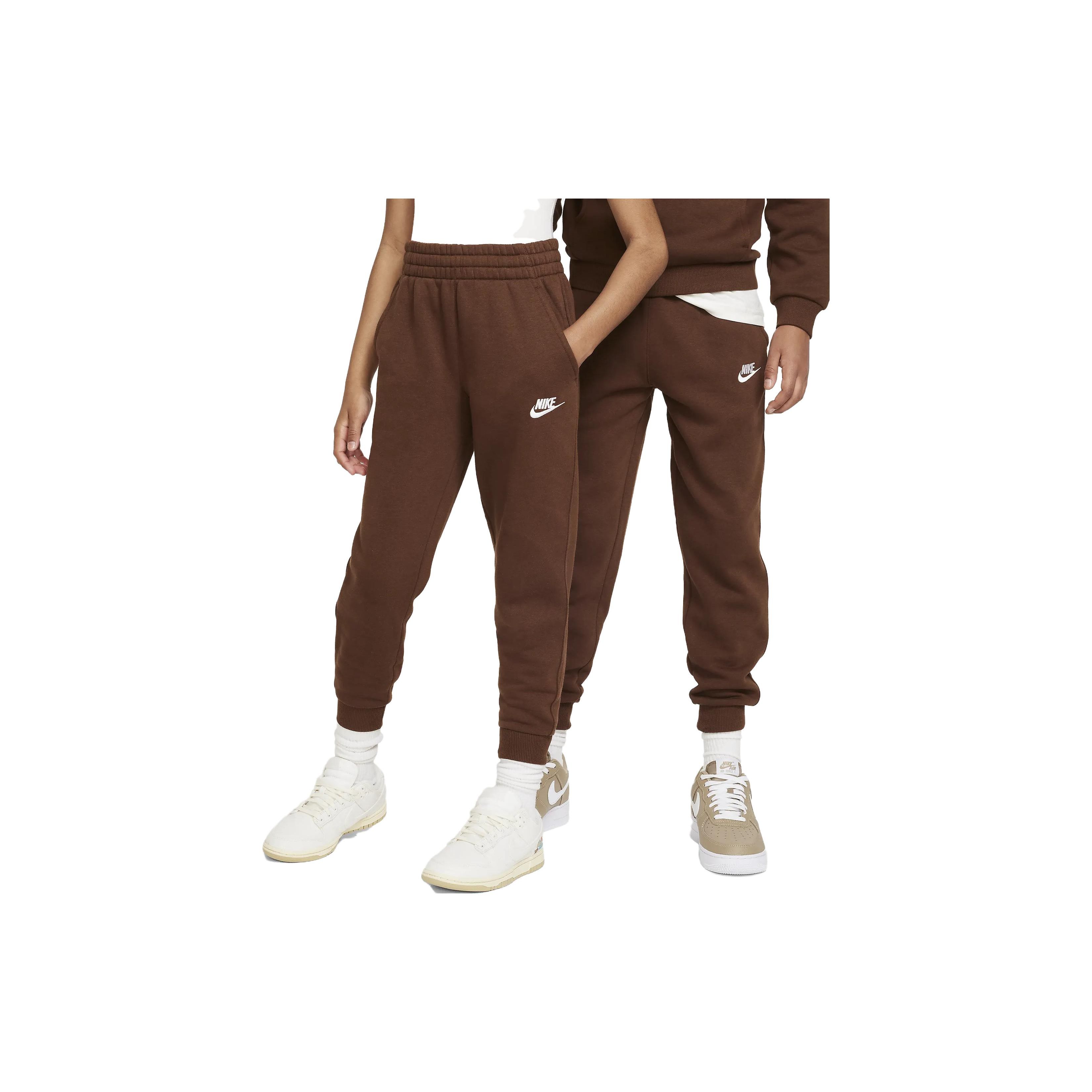 

Nike Sportswear Club Флисовые вязаные брюки с манжетами и вышитым логотипом Детские брюки Коричневые FD3008-259