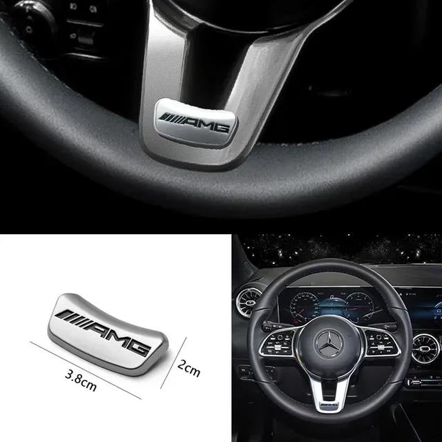 AMG Emblem Car Steering Wheel Sticker Accessories For Mercedes Benz Brabus Maybach Smart W204 GLC CLA W205 W203 W206 W108 W124