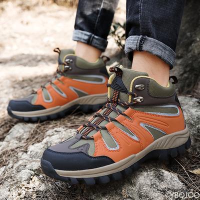 Fashion New High Quality Men High Top Waterproof Anti-Slip Hiking Shoes Lace-Up Mans Climbing Trekking Sneakers 2024
