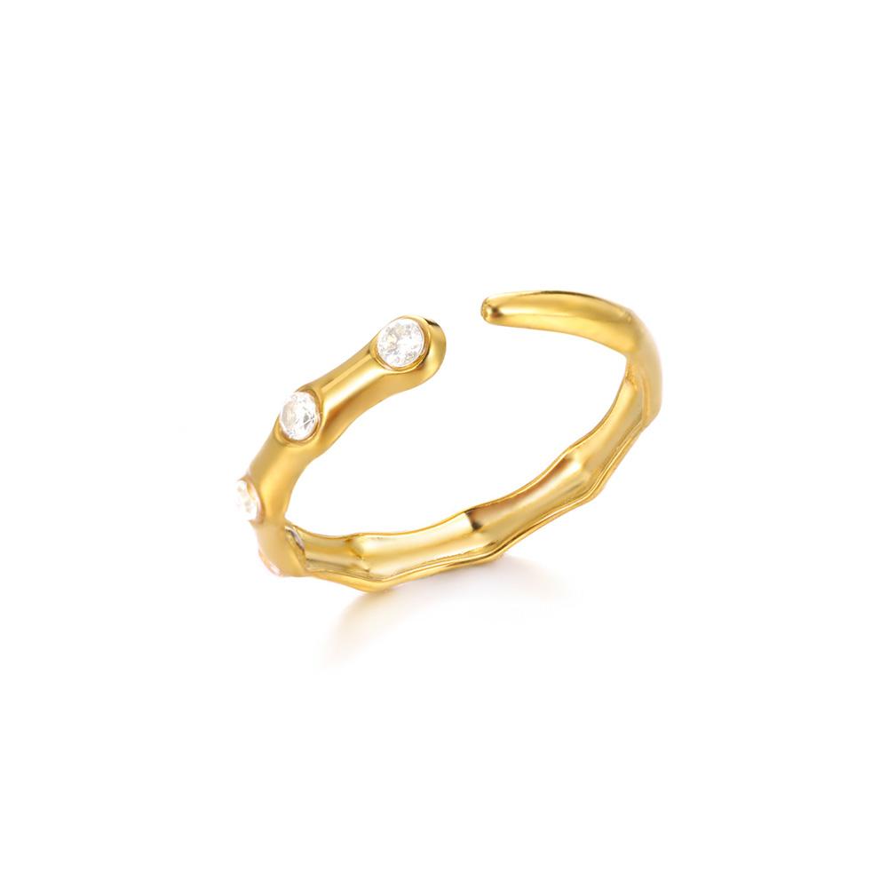 Round Rainbow Zircon Rings For Women Stainless Steel Gold Color Evil Eye Ring Bling Couple Waterproof Aesthetic Jewelry Gift