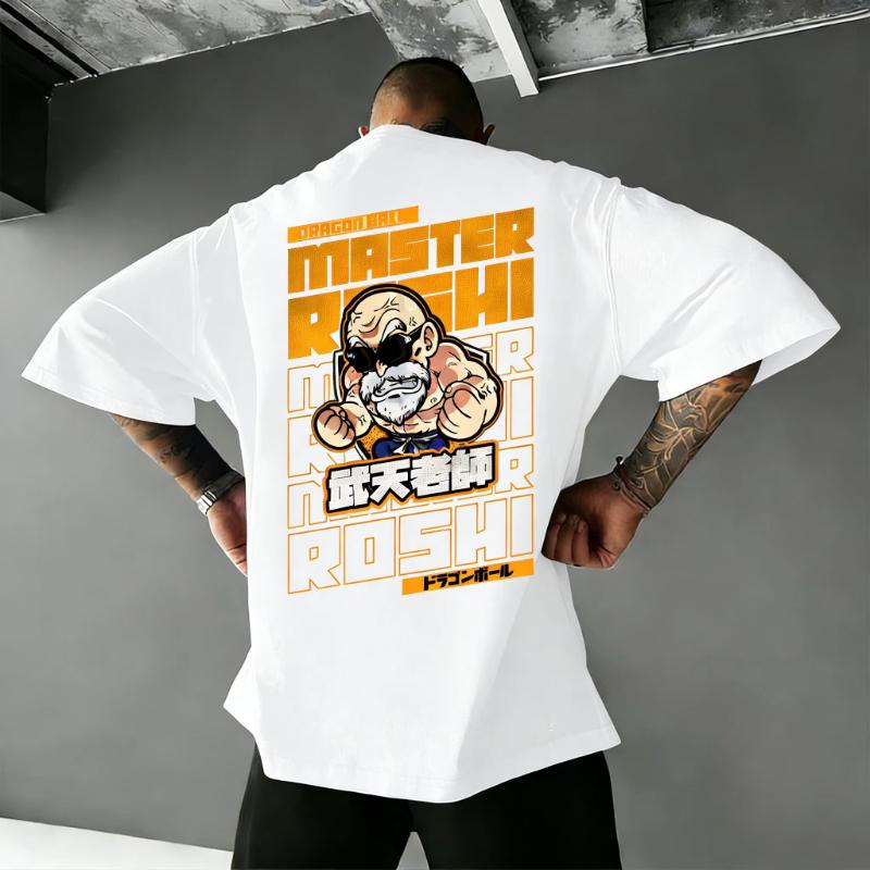 

Dragon Ball Master Roshi Anime T Shirt Men Women Summer Cotton Short Sleeve Tops Casual Graphic Tee Streetwear Cartoon Printed S