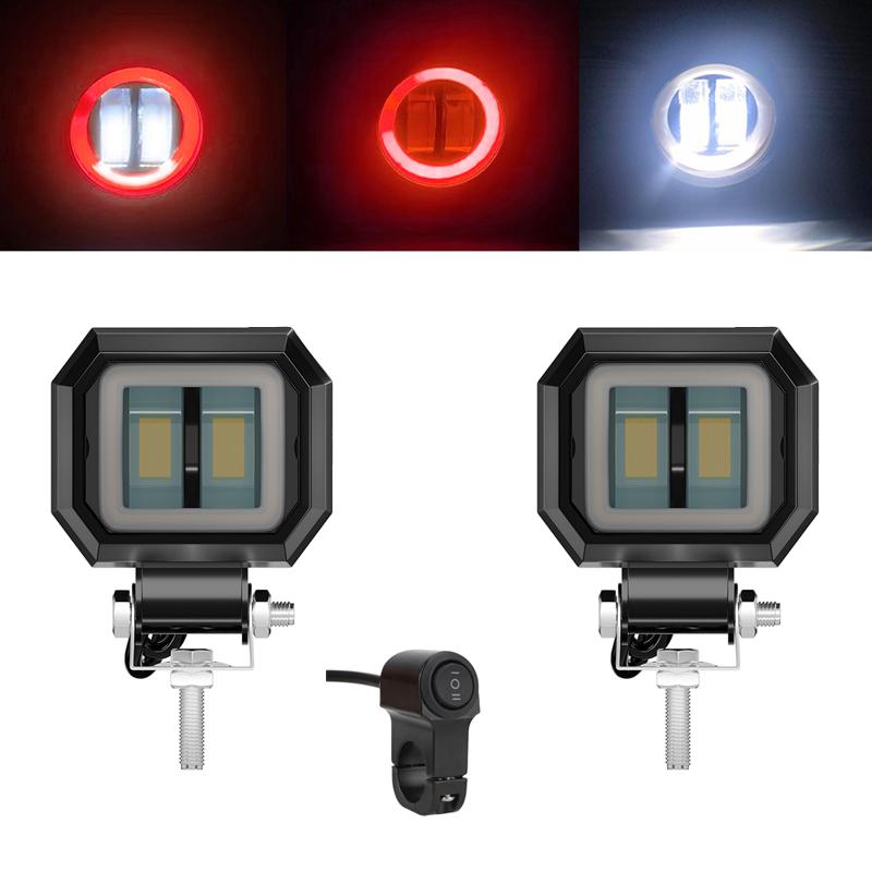 3 Inch Work Led Light Bar Square Car Headlight For Moto Jeeps SUV Off Road Angel Eyes Driving Lights Motorcycle Car Accessories