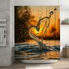 3D Water Heart Shower Curtain | Romantic Sunset Bathroom Decor